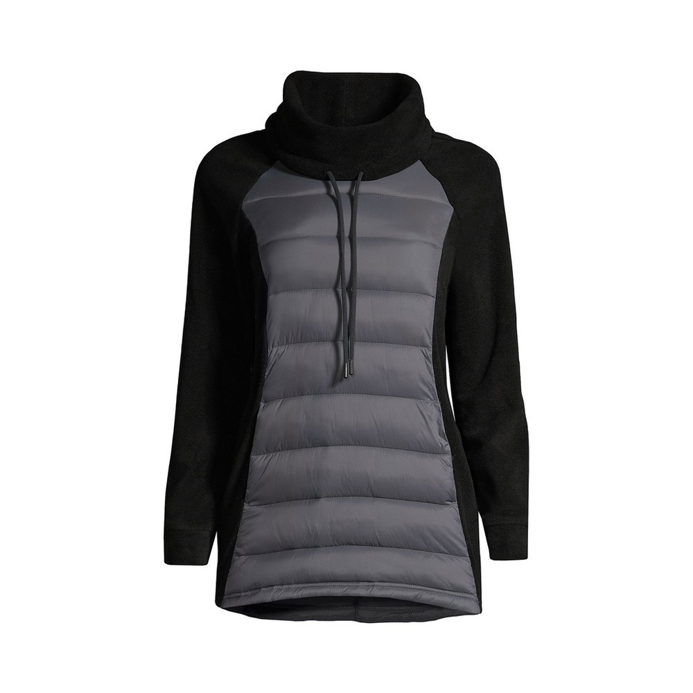 NWT LANDS END Women's Insulated Hybrid Fleece Pullover/ CHARCOAL
